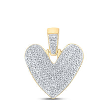 Load image into Gallery viewer, 10kt Yellow Gold Men's Round Diamond Bubble V Letter Charm Pendant 5/8 Cttw - Luxurious Jewelry Top view from the 10Kt Yellow Gold Mens Round Diamond Bubble V Letter Charm Pendant 5 8 Cttwpin246653 collection by Splendid Jewellery