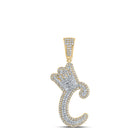 10kt Yellow Gold Men's Round Diamond C Crown Letter Charm Pendant - 1 Cttw Top view from the 10Kt Yellow Gold Mens Round Diamond C Crown Letter Charm Pendant 1 Cttwpin218920 collection by Splendid Jewellery