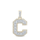 10kt Yellow Gold Men's Diamond C Initial Letter Charm Pendant 3/4 Cttw - A Dazzling Statement Piece by Splendid Jewellery Top view from the 10Kt Yellow Gold Mens Round Diamond C Initial Letter Charm Pendant 3 4 Cttwpin232815 collection by Splendid Jewellery