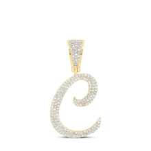 Load image into Gallery viewer, 10kt Yellow Gold Men&#39;s Diamond C Initial Pendant - A Dazzling Statement Piece product  Top View from Splendid Jewellery