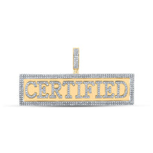 Load image into Gallery viewer, 10kt Yellow Gold Men's Round Diamond Charm Pendant - 1 Cttw | Splendid Jewellery Top view from the 10Kt Yellow Gold Mens Round Diamond Certified Charm Pendant 1 Cttwpin286999 collection by Splendid Jewellery