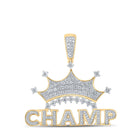 10kt Yellow Gold Men's Diamond Crown Charm Pendant - 1-1/4 Cttw | Splendid Jewellery Top view from the 10Kt Yellow Gold Mens Round Diamond Champ Crown Charm Pendant 1 1 4 Cttwpin210746 collection by Splendid Jewellery