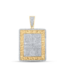 Load image into Gallery viewer, 10kt Yellow Gold Men&#39;s Round Diamond Charm Pendant - 1 Cttw | Splendid Jewellery Top view from the 10Kt Yellow Gold Mens Round Diamond Charm Pendant 1 5 8 Cttwpin217522 collection by Splendid Jewellery