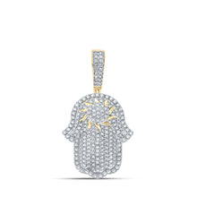 Load image into Gallery viewer, 10kt Yellow Gold Men's Round Diamond Charm Pendant - Exquisite Brilliance Top view from the 10Kt Yellow Gold Mens Round Diamond Charm Pendant 2 7 8 Cttwpin286898 collection by Splendid Jewellery