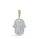 10kt Yellow Gold Men's Round Diamond Charm Pendant - Exquisite Brilliance Top view from the 10Kt Yellow Gold Mens Round Diamond Charm Pendant 2 7 8 Cttwpin286898 collection by Splendid Jewellery