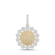 Load image into Gallery viewer, 10kt Yellow Gold Men's Round Diamond Circle Charm Pendant - 3-1/3 Cttw | Splendid Jewellery Top view from the 10Kt Yellow Gold Mens Round Diamond Circle Charm Pendant 3 1 3 Cttwpin219374 collection by Splendid Jewellery
