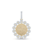 10kt Yellow Gold Men's Round Diamond Circle Charm Pendant - 3-1/3 Cttw | Splendid Jewellery Top view from the 10Kt Yellow Gold Mens Round Diamond Circle Charm Pendant 3 1 3 Cttwpin219374 collection by Splendid Jewellery