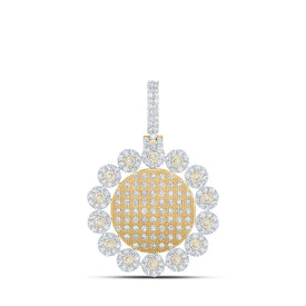10kt Yellow Gold Men's Round Diamond Circle Charm Pendant - 3-1/3 Cttw | Splendid Jewellery Top view from the 10Kt Yellow Gold Mens Round Diamond Circle Charm Pendant 3 1 3 Cttwpin219374 collection by Splendid Jewellery