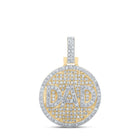 10kt Yellow Gold Men's Round Diamond Circle Dad Charm Pendant - 1/2 Cttw | Splendid Jewellery Top view from the 10Kt Yellow Gold Mens Round Diamond Circle Dad Charm Pendant 1 2 Cttwpin237716 collection by Splendid Jewellery