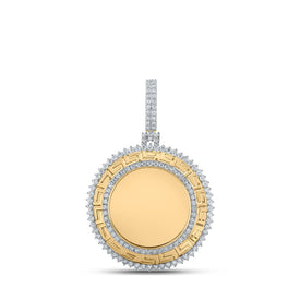 10kt Yellow Gold Men's Round Diamond Circle Memory Charm Pendant - 2-3/4 Cttw | Splendid Jewellery Top view from the 10Kt Yellow Gold Mens Round Diamond Circle Memory Charm Pendant 2 3 4 Cttwpin217942 collection by Splendid Jewellery