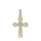 10kt Yellow Gold Men's Round Diamond Cross Charm Pendant - 1.5 Carat Total Weight Top view from the 10Kt Yellow Gold Mens Round Diamond Cross Charm Pendant 1 1 2 Cttwpin212807 collection by Splendid Jewellery