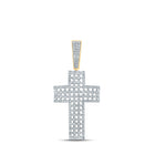 10kt Yellow Gold Men's Round Diamond Cross Charm Pendant - A Dazzling Symbol of Faith and Style Top view from the 10Kt Yellow Gold Mens Round Diamond Cross Charm Pendant 1 1 2 Cttwpin280089 collection by Splendid Jewellery