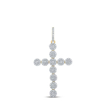 Load image into Gallery viewer, 10kt Yellow Gold Men&#39;s Round Diamond Cross Charm Pendant - 1-1/3 Cttw Top view from the 10Kt Yellow Gold Mens Round Diamond Cross Charm Pendant 1 1 3 Cttwpin289318 collection by Splendid Jewellery
