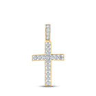 10kt Yellow Gold Men's Round Diamond Cross Charm Pendant - 1 Cttw | Splendid Jewellery Top view from the 10Kt Yellow Gold Mens Round Diamond Cross Charm Pendant 1 Cttwpin226603 collection by Splendid Jewellery