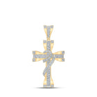 10kt Yellow Gold Men's Round Diamond Cross Charm Pendant 1 Cttw - A Dazzling Statement of Faith Top view from the 10Kt Yellow Gold Mens Round Diamond Cross Charm Pendant 1 Cttwpin213299 collection by Splendid Jewellery