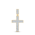10kt Yellow Gold Men's Round Diamond Cross Charm Pendant - 1 Cttw | Splendid Jewellery Top view from the 10Kt Yellow Gold Mens Round Diamond Cross Charm Pendant 1 Cttwpin211939 collection by Splendid Jewellery