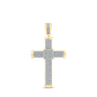 10kt Yellow Gold Men's Round Diamond Cross Charm Pendant - 1 Cttw | Splendid Jewellery Top view from the 10Kt Yellow Gold Mens Round Diamond Cross Charm Pendant 1 Cttwpin212346 collection by Splendid Jewellery