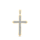 10kt Yellow Gold Men's Diamond Cross Pendant - 1 Cttw | Splendid Jewellery Top view from the 10Kt Yellow Gold Mens Round Diamond Cross Charm Pendant 1 Cttwpin212387 collection by Splendid Jewellery