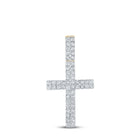 10kt Yellow Gold Men's Round Diamond Cross Charm Pendant 1 Cttw | Dazzling Divine Pendant Top view from the 10Kt Yellow Gold Mens Round Diamond Cross Charm Pendant 1 Cttwpin289310 collection by Splendid Jewellery