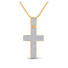 10kt Yellow Gold Men's Round Diamond Cross Charm Pendant - 1 Cttw | Splendid Jewellery Top view from the 10Kt Yellow Gold Mens Round Diamond Cross Charm Pendant 1 Cttwpin84909 collection by Splendid Jewellery