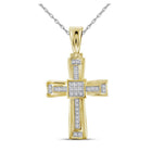 10kt Yellow Gold Men's Diamond Cross Charm Pendant - 1/10 Cttw - Splendid Jewellery Top view from the 10Kt Yellow Gold Mens Round Diamond Cross Charm Pendant 1 10 Cttwpin227695 collection by Splendid Jewellery