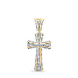 10kt Yellow Gold Men's Diamond Cross Charm Pendant - Dazzling 1/2 Cttw Sparkler Top view from the 10Kt Yellow Gold Mens Round Diamond Cross Charm Pendant 1 2 Cttwpin215202 collection by Splendid Jewellery