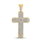 10kt Yellow Gold Men's Diamond Cross Charm Pendant - 1/2 Ct.t.w. Top view from the 10Kt Yellow Gold Mens Round Diamond Cross Charm Pendant 1 2 Cttwpin223830 collection by Splendid Jewellery