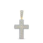 10kt Yellow Gold Men's Round Diamond Cross Charm Pendant - A Dazzling Statement Piece Top view from the 10Kt Yellow Gold Mens Round Diamond Cross Charm Pendant 1 2 Cttwpin212154 collection by Splendid Jewellery