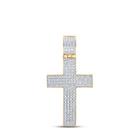 10kt Yellow Gold Men's Round Diamond Cross Charm Pendant - 1/2 Cttw | Splendid Jewellery Top view from the 10Kt Yellow Gold Mens Round Diamond Cross Charm Pendant 1 2 Cttwpin222189 collection by Splendid Jewellery