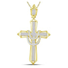 10kt Yellow Gold Mens Round Diamond Cross Charm Pendant - A Dazzling Symbol of Faith and Style Top view from the 10Kt Yellow Gold Mens Round Diamond Cross Charm Pendant 1 2 Cttwpin19148 collection by Splendid Jewellery