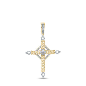 10kt Yellow Gold Men's Round Diamond Cross Charm Pendant - 1/3 Cttw Top view from the 10Kt Yellow Gold Mens Round Diamond Cross Charm Pendant 1 3 Cttwpin289167 collection by Splendid Jewellery