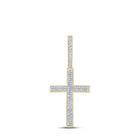10kt Yellow Gold Men's Diamond Cross Charm Pendant - 1/3 Cttw Top view from the 10Kt Yellow Gold Mens Round Diamond Cross Charm Pendant 1 3 Cttwpin223734 collection by Splendid Jewellery