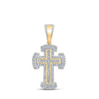 10kt Yellow Gold Men's Round Diamond Cross Charm Pendant - A Dazzling Statement of Faith and Style Top view from the 10Kt Yellow Gold Mens Round Diamond Cross Charm Pendant 1 3 Cttwpin212176 collection by Splendid Jewellery