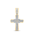 10kt Yellow Gold Men's Diamond Cross Charm Pendant - 1/3 Cttw Top view from the 10Kt Yellow Gold Mens Round Diamond Cross Charm Pendant 1 3 Cttwpin212173 collection by Splendid Jewellery