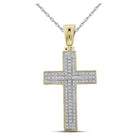 10kt Yellow Gold Men's Round Diamond Cross Charm Pendant - A Dazzling Symbol of Faith and Style Top view from the 10Kt Yellow Gold Mens Round Diamond Cross Charm Pendant 1 3 Cttwpin227690 collection by Splendid Jewellery