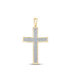 10kt Yellow Gold Men's Round Diamond Cross Charm Pendant - 1/4 Cttw | Splendid Jewellery Top view from the 10Kt Yellow Gold Mens Round Diamond Cross Charm Pendant 1 4 Cttwpin83317 collection by Splendid Jewellery