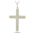 10kt Yellow Gold Men's Diamond Cross Charm Pendant - 1/4 Cttw | Splendid Jewellery Top view from the 10Kt Yellow Gold Mens Round Diamond Cross Charm Pendant 1 4 Cttwpin229640 collection by Splendid Jewellery