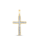 10kt Yellow Gold Men's Round Diamond Cross Charm Pendant - 1/5 Cttw - Splendid Jewellery Top view from the 10Kt Yellow Gold Mens Round Diamond Cross Charm Pendant 1 5 Cttwpin289388 collection by Splendid Jewellery