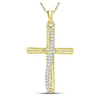 10kt Yellow Gold Mens Round Diamond Cross Charm Pendant 1/6 Cttw | Splendid Jewellery Top view from the 10Kt Yellow Gold Mens Round Diamond Cross Charm Pendant 1 6 Cttwpin229652 collection by Splendid Jewellery
