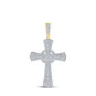 10kt Yellow Gold Men's Round Diamond Cross Charm Pendant - 2-3/4 Cttw | Splendid Jewellery Top view from the 10Kt Yellow Gold Mens Round Diamond Cross Charm Pendant 2 3 4 Cttwpin212808 collection by Splendid Jewellery