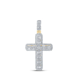 10kt Yellow Gold Men's Round Diamond Cross Charm Pendant - 2-3/4 Cttw Top view from the 10Kt Yellow Gold Mens Round Diamond Cross Charm Pendant 2 3 4 Cttwpin215260 collection by Splendid Jewellery