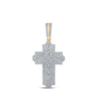 10kt Yellow Gold Men's Round Diamond Cross Charm Pendant - Captivating Brilliance Top view from the 10Kt Yellow Gold Mens Round Diamond Cross Charm Pendant 2 3 4 Cttwpin212805 collection by Splendid Jewellery