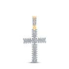 10kt Yellow Gold Men's Round Diamond Cross Charm Pendant - A Dazzling Statement Piece Top view from the 10Kt Yellow Gold Mens Round Diamond Cross Charm Pendant 2 3 8 Cttwpin210340 collection by Splendid Jewellery