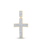 10kt Yellow Gold Men's Round Diamond Cross Charm Pendant - 2 Cttw | Splendid Jewellery Top view from the 10Kt Yellow Gold Mens Round Diamond Cross Charm Pendant 2 Cttwpin289313 collection by Splendid Jewellery