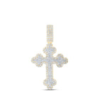 10kt Yellow Gold Men's Round Diamond Cross Charm Pendant - 2 Cttw | Splendid Jewellery Top view from the 10Kt Yellow Gold Mens Round Diamond Cross Charm Pendant 2 Cttwpin216853 collection by Splendid Jewellery