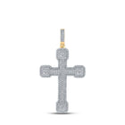 10kt Yellow Gold Men's Round Diamond Cross Charm Pendant - 3-1/2 Cttw Top view from the 10Kt Yellow Gold Mens Round Diamond Cross Charm Pendant 3 1 2 Cttwpin212464 collection by Splendid Jewellery