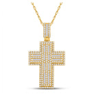 10kt Yellow Gold Men's Round Diamond Cross Charm Pendant - 3-1/4 Cttw | Splendid Jewellery Top view from the 10Kt Yellow Gold Mens Round Diamond Cross Charm Pendant 3 1 4 Cttwpin288200 collection by Splendid Jewellery