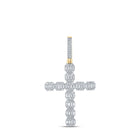 10kt Yellow Gold Men's Round Diamond Cross Charm Pendant - Luxurious Diamond Elegance Top view from the 10Kt Yellow Gold Mens Round Diamond Cross Charm Pendant 3 Cttwpin215296 collection by Splendid Jewellery