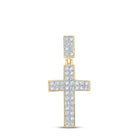 10kt Yellow Gold Men's Round Diamond Cross Charm Pendant - 3/4 Ct.t.w. Top view from the 10Kt Yellow Gold Mens Round Diamond Cross Charm Pendant 3 4 Cttwpin289381 collection by Splendid Jewellery