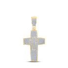 10kt Yellow Gold Men's Round Diamond Cross Charm Pendant - 3/4 Cttw | Splendid Jewellery Top view from the 10Kt Yellow Gold Mens Round Diamond Cross Charm Pendant 3 4 Cttwpin212344 collection by Splendid Jewellery